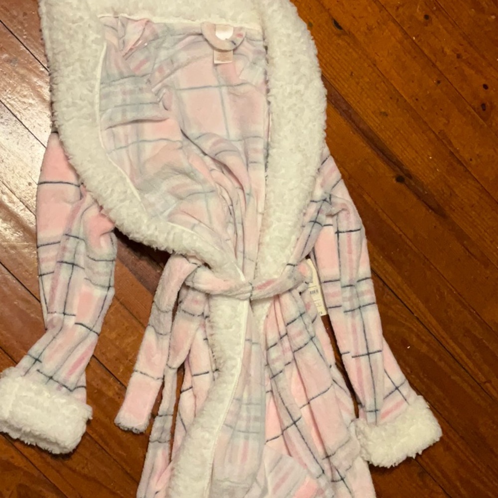Pink stripped robe